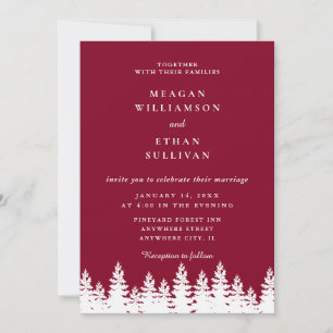 Invitation Mariage d'hiver moderne et élégant en Bourgogne et