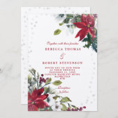 Invitation mariage d'hiver moderne fleurs rustiques mariage (Devant / Derrière)