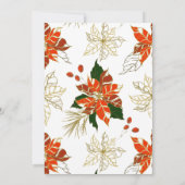 Invitation Mariage d'hiver moderne Poinsettia Citrus Gold (Dos)