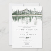 Invitation Mariage d'hiver | Montagnes Rustiques (Devant)