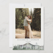 Invitation Mariage d'hiver | Montagnes Rustiques (Dos)