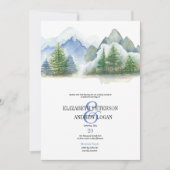 Invitation Mariage d'Hiver | Montagnes Rustiques | Code QR (Devant)