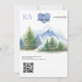 Invitation Mariage d'Hiver | Montagnes Rustiques | Code QR (Dos)