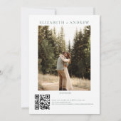 Invitation Mariage d'hiver | Montagnes Rustiques | QR Code In (Dos)
