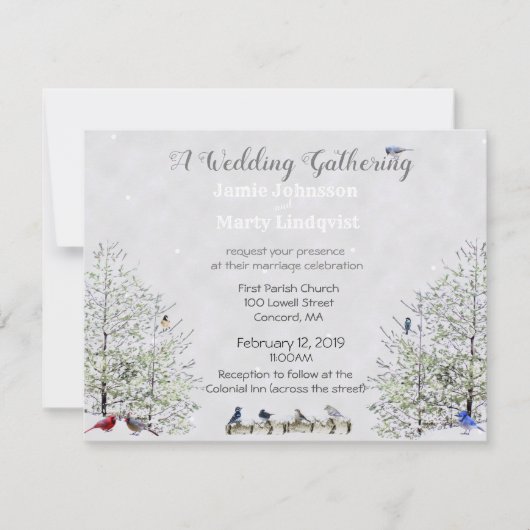 Invitation Mariage d'hiver-Nature Thème : (Devant)