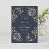 Invitation Mariage d'hiver naval maussade (Debout devant)