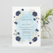 Invitation Mariage d'hiver naval orné (Debout devant)