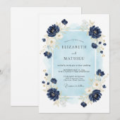 Invitation Mariage d'hiver naval orné (Devant / Derrière)