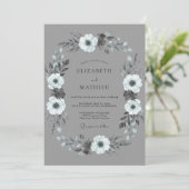 Invitation Mariage d'hiver Noble Étain (Debout devant)