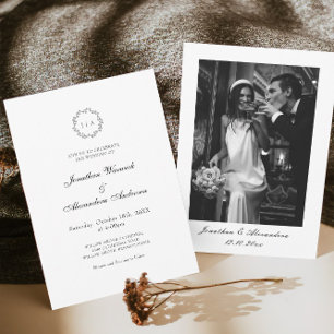 Invitation Mariage d'hiver noir et blanc