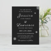 Invitation Mariage d'hiver noir et blanc moderne (Debout devant)