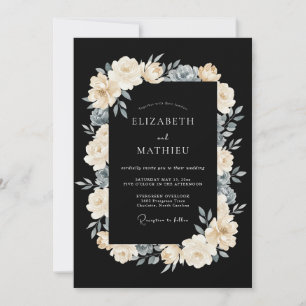 Invitation Mariage d'hiver noir exquis