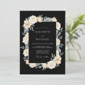 Invitation Mariage d'hiver noir exquis (Debout devant)