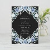 Invitation Mariage d'Hiver Noir Raffiné (Debout devant)