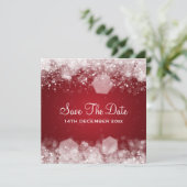 Invitation Mariage d'Hiver Nuit Brillante Rouge (Debout devant)
