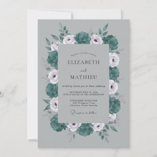 Invitation Mariage d'hiver Opulent Gris