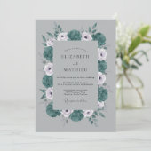 Invitation Mariage d'hiver Opulent Gris (Debout devant)
