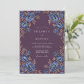 Invitation Mariage d'hiver opulent prune (Debout devant)