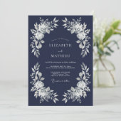 Invitation Mariage d'Hiver Palais Bleu Marine (Debout devant)