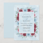 Invitation Mariage d'hiver peinturluré de Bourgogne (Devant / Derrière)
