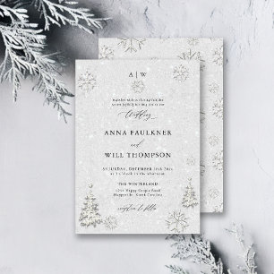 Invitation Mariage d'hiver Pine blanche noire Mariage Wonderl