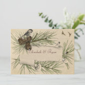 Invitation Mariage d'hiver, Pine Cônes Casquette noir Chicade (Debout devant)