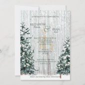 Invitation Mariage d'hiver Pine Trees White Birch Forest (Devant)