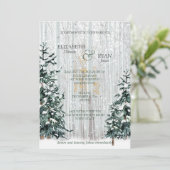 Invitation Mariage d'hiver Pine Trees White Birch Forest (Debout devant)