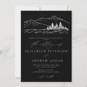 Invitation Mariage d'hiver | Pinède Forêt Montagnes Rustiques (Devant)