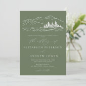 Invitation Mariage d'hiver | Pinède Forêt Montagnes Rustiques (Debout devant)