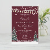 Invitation Mariage d'hiver Pins de Neige Arbres de Bourgogne (Debout devant)