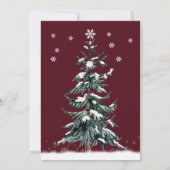 Invitation Mariage d'hiver Pins de Neige Arbres de Bourgogne (Dos)