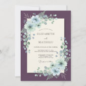 Invitation Mariage d'hiver prune régale (Devant)