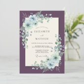 Invitation Mariage d'hiver prune régale (Debout devant)