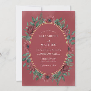 Invitation Mariage d'hiver romantique aux airelles