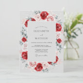 Invitation Mariage d'Hiver Rouge Raffiné (Debout devant)