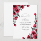 Invitation Mariage d'hiver Ruby Bold (Devant / Derrière)