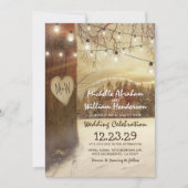 Invitation Mariage d'hiver rustique de Noël (Devant)