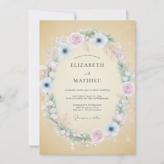 Invitation Mariage d'hiver si délicat (Devant)