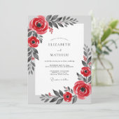Invitation Mariage d'hiver solennel rouge (Debout devant)