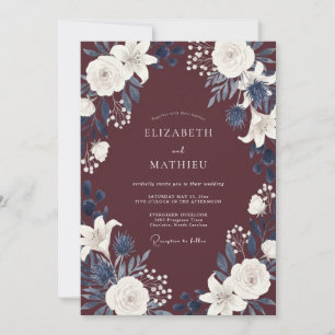 Invitation Mariage d'hiver somptueux en Bourgogne