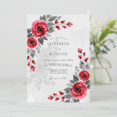 Invitation Mariage d'hiver sophistiqué cramoisi (Debout devant)