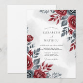 Invitation Mariage d'hiver sophistiqué en Bourgogne (Devant / Derrière)