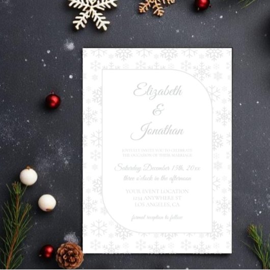 Invitation Mariage d'hiver sous la neige