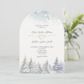 Invitation Mariage d'hiver sous les pins (Debout devant)