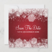 Invitation Mariage d'hiver Sparkling nuit rouge (Devant)