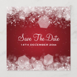 Invitation Mariage d'hiver Sparkling nuit rouge