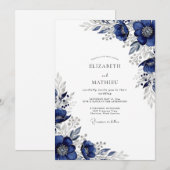 Invitation Mariage d'Hiver Splendide de la Marine (Devant / Derrière)