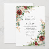 Invitation Mariage d'hiver splendide en Bourgogne (Devant / Derrière)