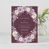 Invitation Mariage d'hiver statuaire au prune (Debout devant)